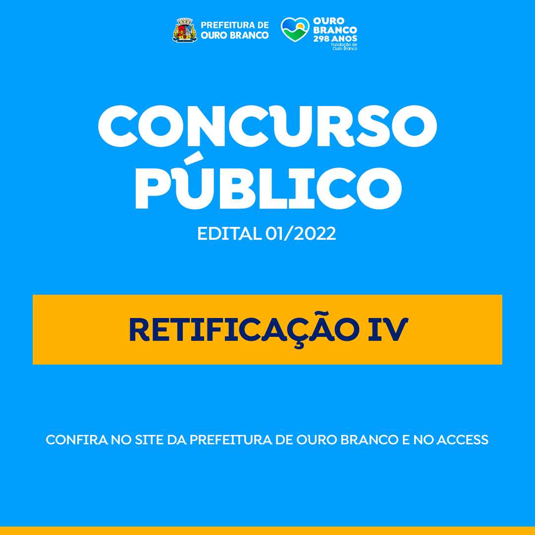 Retificação IV Concurso Público 01/2022